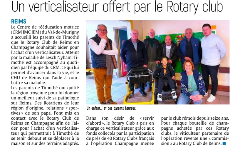 Verticalisateur Rotary Club
